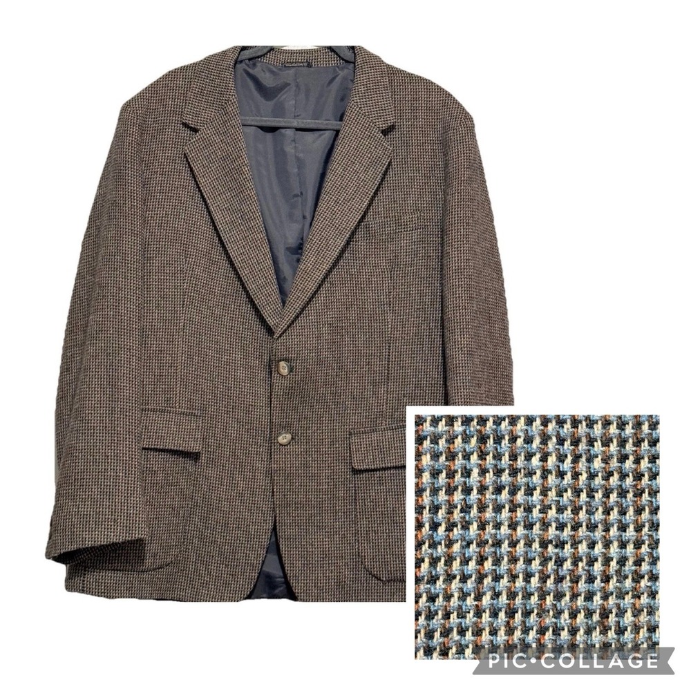 Vintage Alfred And Rhodes London Wool Blend Tweed Sport Coat Blazer 44R England